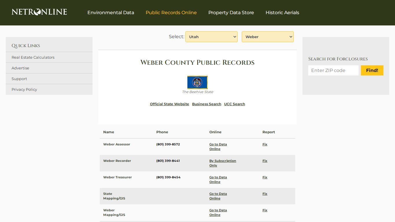Weber County Public Records - NETROnline.com